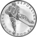 Stříbrná pamětní mince 200 Kč hokej